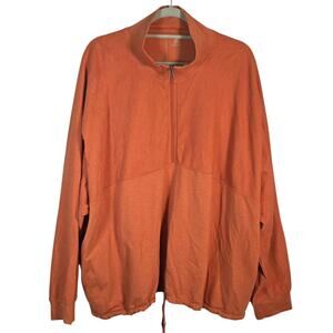 ABLE Orange 3X Oversized 1/4 Zip Cotton Sweatshirt